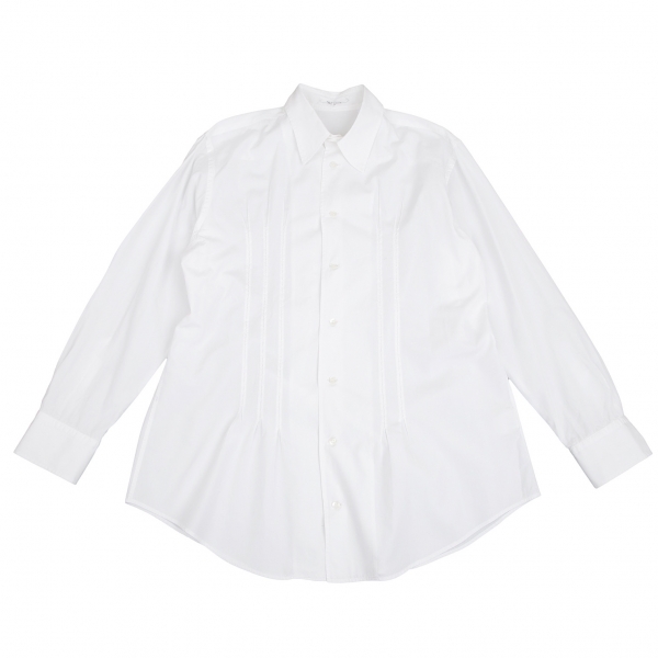 ワイズフォーメンY's for men コットンフロント編み込みステッチシャツ 白3