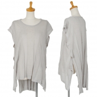  Yohji Yamamoto FEMME Linen Nylon Knit Vest (Waistcoat) Grey 2