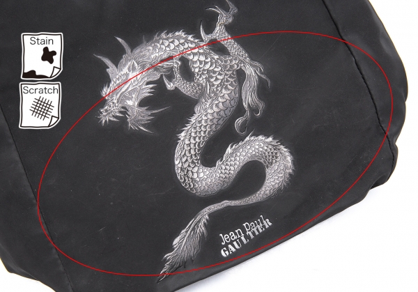 Jean-Paul GAULTIER Dragon Printed Shoulder Bag Black | PLAYFUL