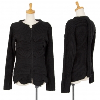 RAGNE KIKAS Yohji Yamamoto Fornt Design Knit Jacket Black 2