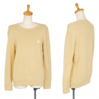  Mademoiselle NON NON Patch Knit Sweater (Jumper) Mustard 40L