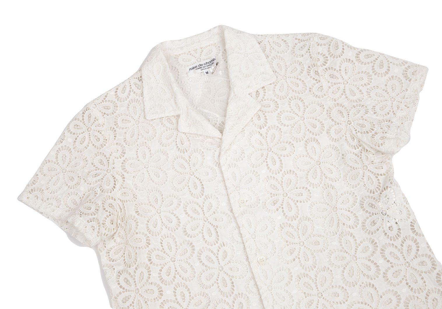 コムデギャルソン サテンシャツ robe de chambre 白シャツ