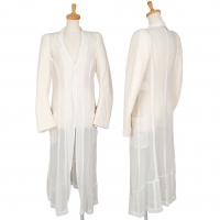  COMME des GARCONS Sleeve Switching see-through Long Jacket White,Beige M