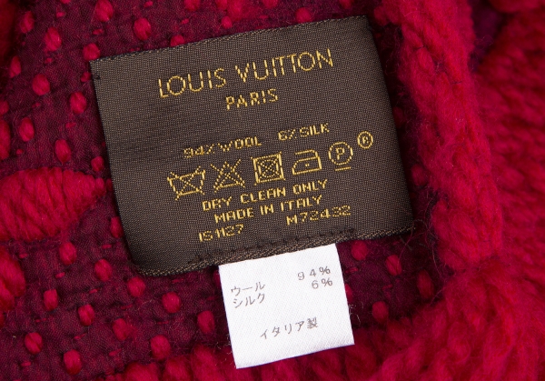 Louis Vuitton Louis Vuitton Logomania LV Logo Red Wool & Silk Blend
