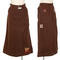  PINK HOUSE Bear Embroidered Patch Skirt Brown M