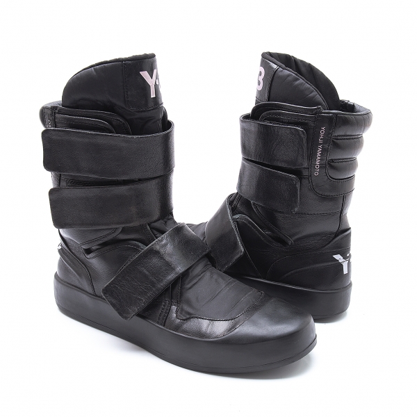 Hvad Mere Ithaca Y-3 Belted High Top Sneakers (Trainers) Black UK 6.5 | PLAYFUL