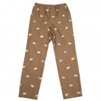  Ne-net Cat Embroidery Checks Pants (Trousers) Brown 2