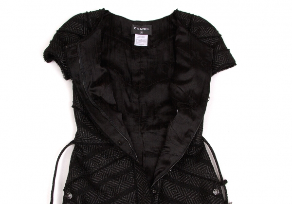 $4,450 CHANEL 10P White & Black Zip Tweed DRESS * FR 38 / 4