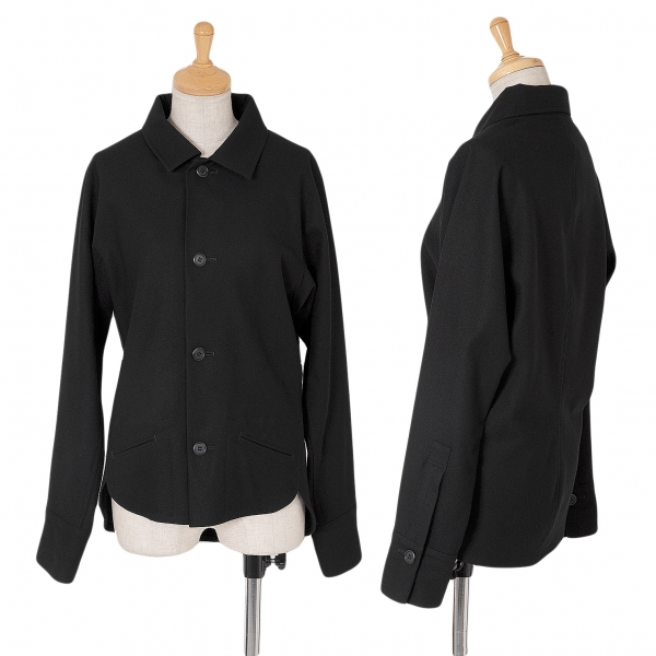 ワイズY's フラノドルマンシャツジャケット 黒1