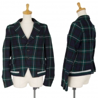  COMME des GARCONS Hem Switching Check Jacket Green,Navy XS-S
