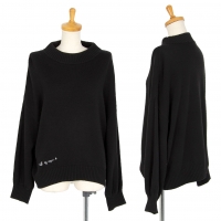  To b.by agnes b. Logo Embroidery Dolman Knit Sweater (Polo Neck Jumper) Black TU