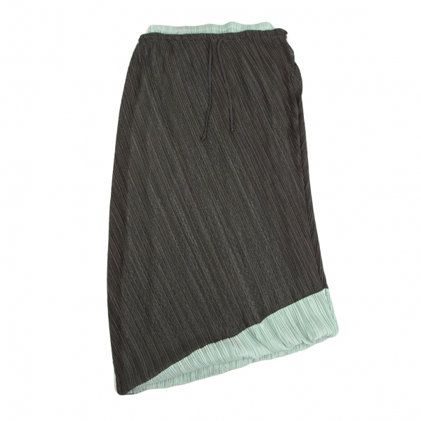 PLEATS PLEASE Mesh Switching Balloon Skirt Forest green 3 | PLAYFUL
