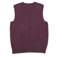  Papas+ Cashmere V-neck Knit Vest (Waistcoat) Purple M