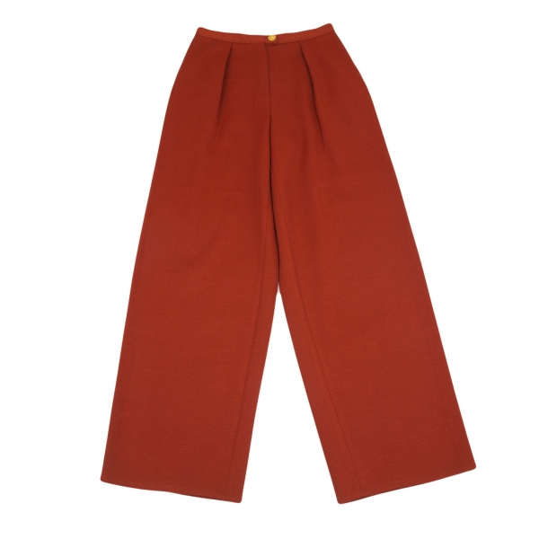 SONIA RYKIEL Wool Tuck Straight Pants (Trousers) Orange 40 | PLAYFUL