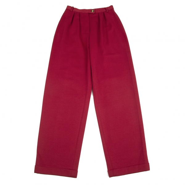 SONIA RYKIEL Wool Tuck Double Pants (Trousers) Bordeaux 38 | PLAYFUL