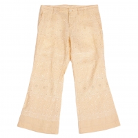  tricot COMME des GARCONS Lace Cropped Linen Pants (Trousers) Beige S