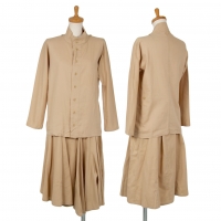  Y's Cotton Shirt Jacket & Flare Skirt Beige 2・1