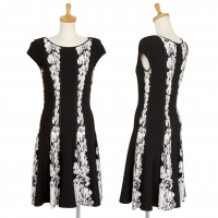  EPOCA Floral Woven Knit Dress Black 40