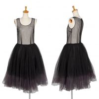  COMME des GARCONS Dyed Tulle Layered Dress Black S