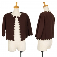  COMME des GARCONS Polyester Round Cutting Button-less Cardigan Brown M