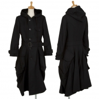  JUNYA WATANABE COMME des GARCONS Wool Blended Hoodie Coat Black M