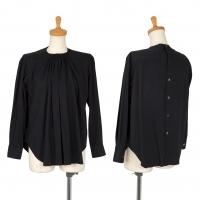 COMME des GARCONS Cotton Gathered Colllarless Blouse Black S