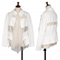  COMME des GARCONS Tulle Switching Shirt Jacket White S