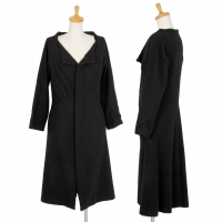  Yohji Yamamoto FEMME Wool Cashmere Coat Black 2