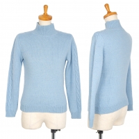  Mademoiselle NON NON Cable Woven Knit Sweater (Jumper) Sky blue M