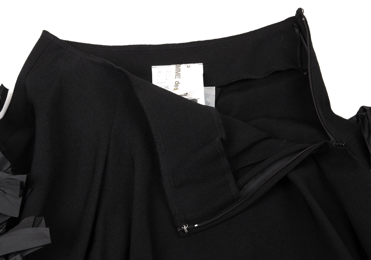 COMME des GARÇONS ブラック パンツスカート シフォン 異素材
