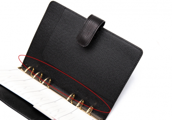 Louis Vuitton Black Epi Leather Noir Medium Ring Agenda MM Notebook Cover  47lvl1125 ref.297571 - Joli Closet