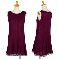  PLEATS PLEASE Hem embroidery Sleeveless Dress (Jumper) Bordeaux 3