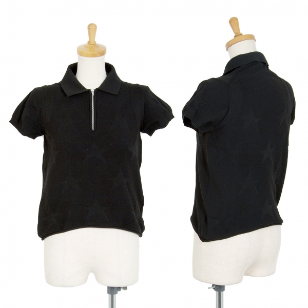 トリココムデギャルソンtricot COMME des GARCONS スターハーフジップストレッチ半袖Tシャツ 黒M位