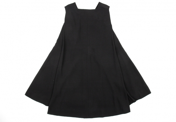 LE CIEL BLEU Acetate Tuck Sleeveless Dress Black 36 | PLAYFUL