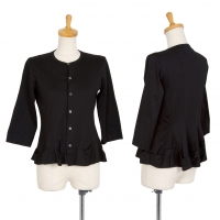  tricot COMME des GARCONS 3/4 Sleeve Dyed Cotton Cardigan Black S