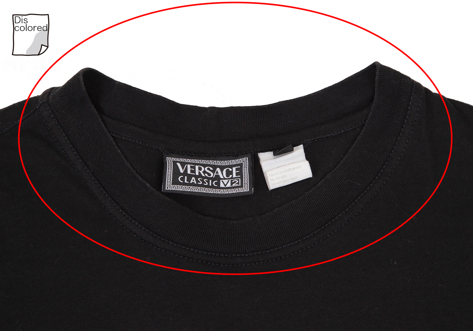 ヴェルサーチクラシックVERSACE CLASSIC V2 ロゴ刺繍Tシャツ 黒L