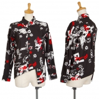  BLACK COMME des GARCONS Graphic Printed Shirt Black,White,Red XS