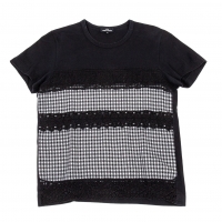  tricot COMME des GARCONS Check Lace Switching T Shirt Black S
