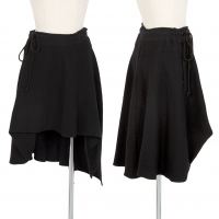  Y's Wool Asymmetry Skirt Black 2