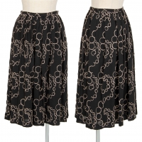  Sybilla Wool Poly Circle Embroidery Flare Skirt Black M