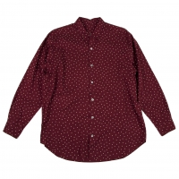  Papas Dot Printed Cotton Long Sleeve Shirt Bordeaux M