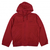  Papas Logo Embroidery Zip Front Hoodie Red 48M