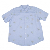  Papas Embroidery Oxford Short Sleeve Shirt Sky blue 50L
