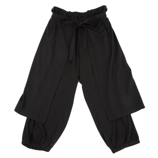 サイトs'yte ストレッチギャバジンラップスカート付きバルーンパンツ 黒3