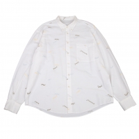  Papas Logo Embroidery Long Sleeve Shirt White 50L