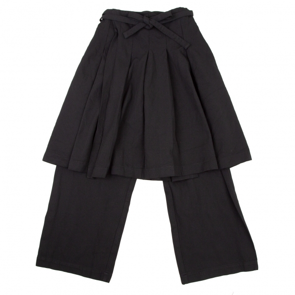 コムデギャルソンCOMME des GARCONS エステル製品染めスカートパンツ 黒S