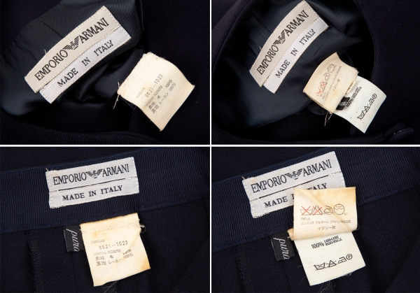 EMPORIO ARMANI Wool Collarless Jacket & Pleats Short Pants Navy 42 | PLAYFUL