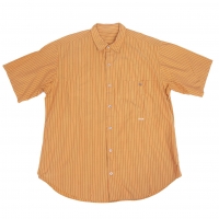  Papas Cotton Striped Short Sleeve Shirt Orange M