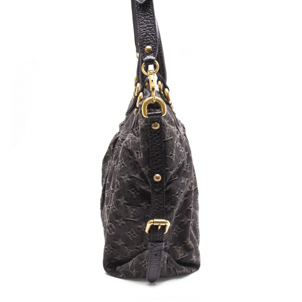 Louis Vuitton Neo Cabby Shoulder Bag MM Black Denim