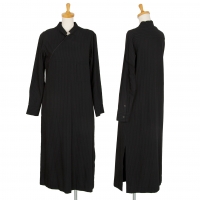  Y's Striped Cache-coeur Switching Dress Black 3